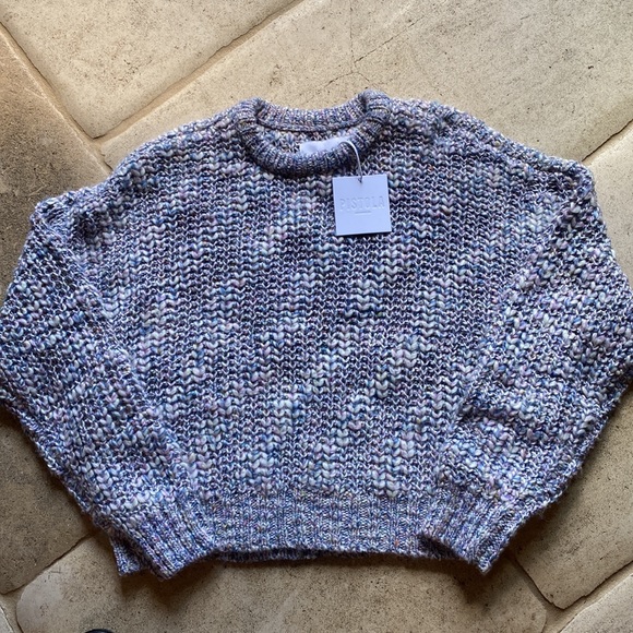 NWT Pistola 🔥 Confetti Crop Sweater Sz S Large Knit Style - Picture 10 of 10